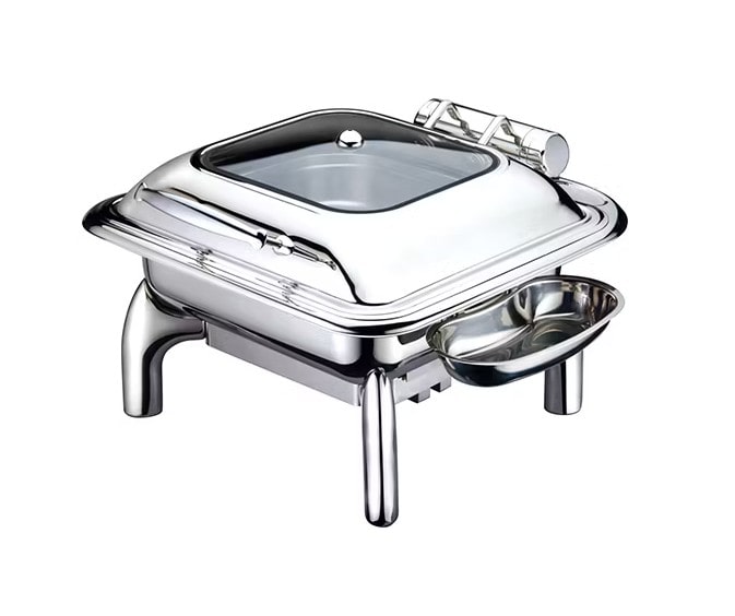 Nồi hâm buffet 016 hình vuông cao cấp có nắp kính