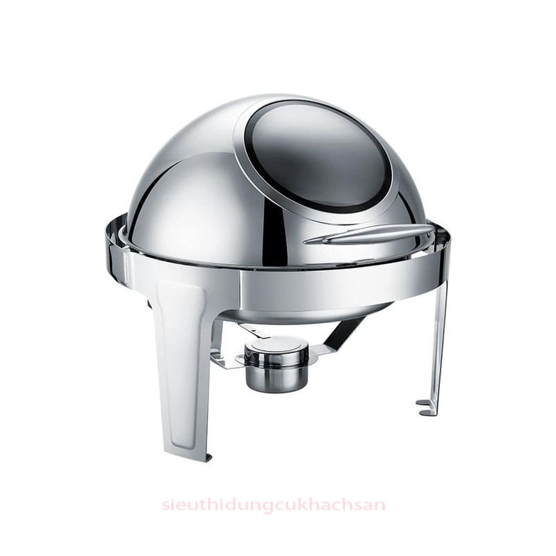 Nồi hâm nóng buffet tròn nắp kính dung tích 5 lít