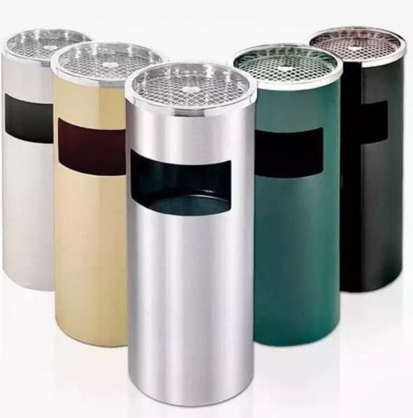 Top 5 mẫu thùng rác inox gạt tàn thường được sử dụng