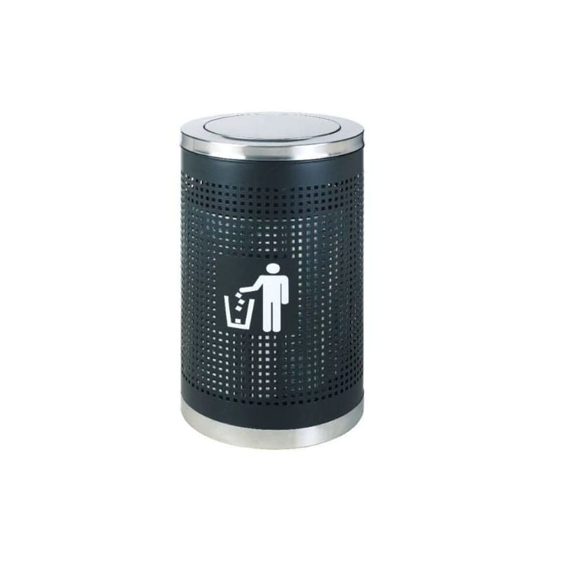 Thùng rác nắp lật inox màu đen TP692130 sang trọng