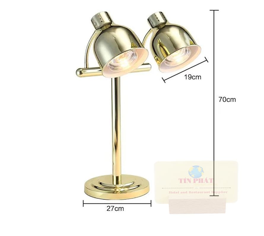 Kích thước đèn hâm nóng thức ăn màu vàng tp697121