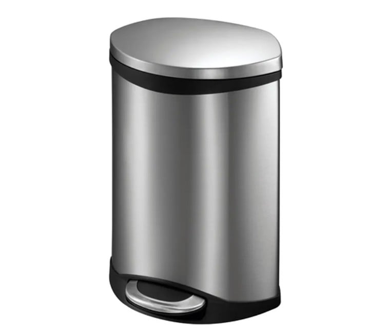 Thùng rác inox đạp chân 10L cao cấp hình elip