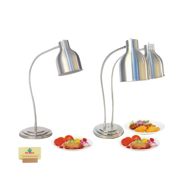 Bộ đôi đèn hâm nóng thức màu inox có 1 bóng và 2 bóng.