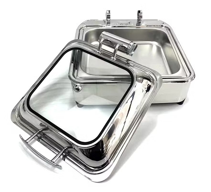 Nắp kính của nồi bufft 003 dễ dàng tháo lắp khi vệ sinh.
