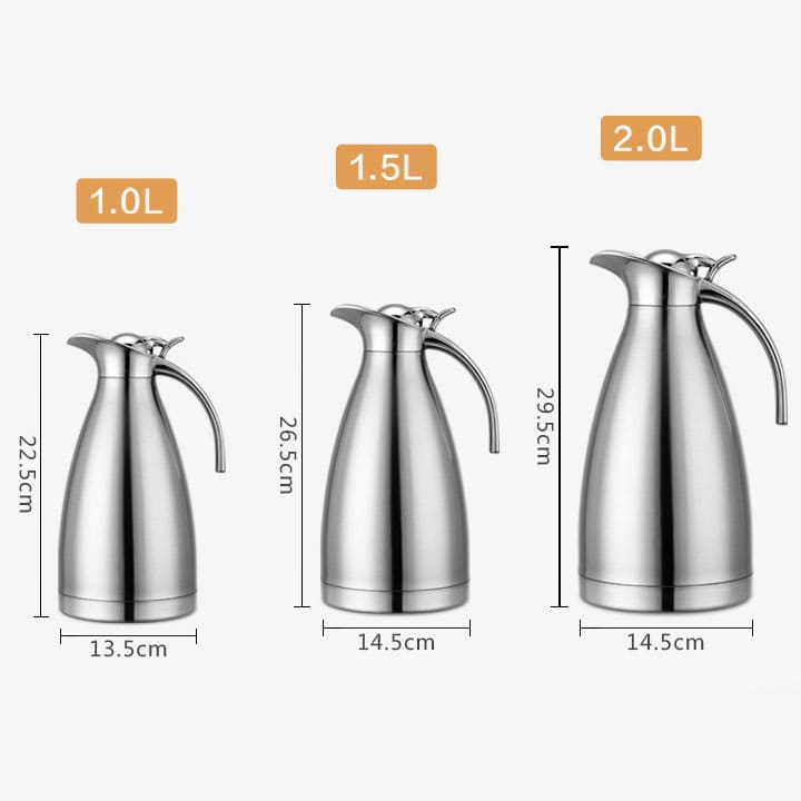 Bình giữ nhiệt inox 1.5L - TPB697087 với ba kích thước khác nhau