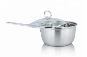 Nồi sốt inox 3 đáy nắp kính 14 cm