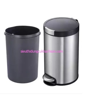 Thùng rác inox tròn đạp chân 5 lít