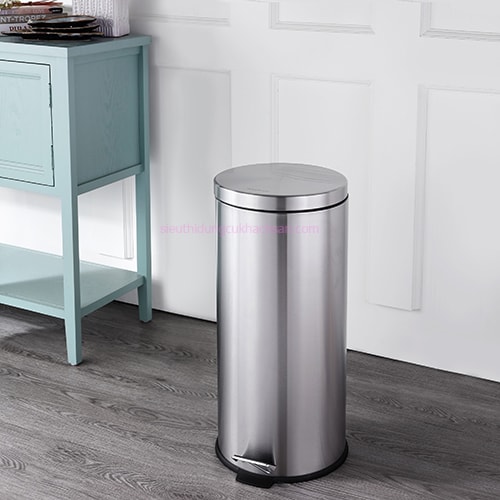 Thùng rác inox đạp chân 30 lít hình tròn