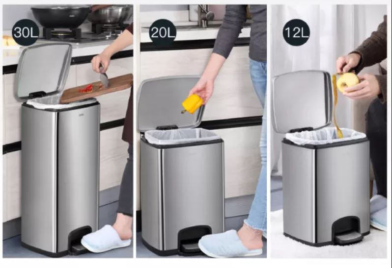 Thùng rác inox đạp chân 20 lít phù hợp cho nhà bếp