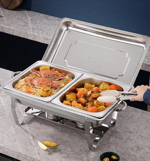 Nồi hâm nóng buffet gồm 2 khay inox gn 1/2
