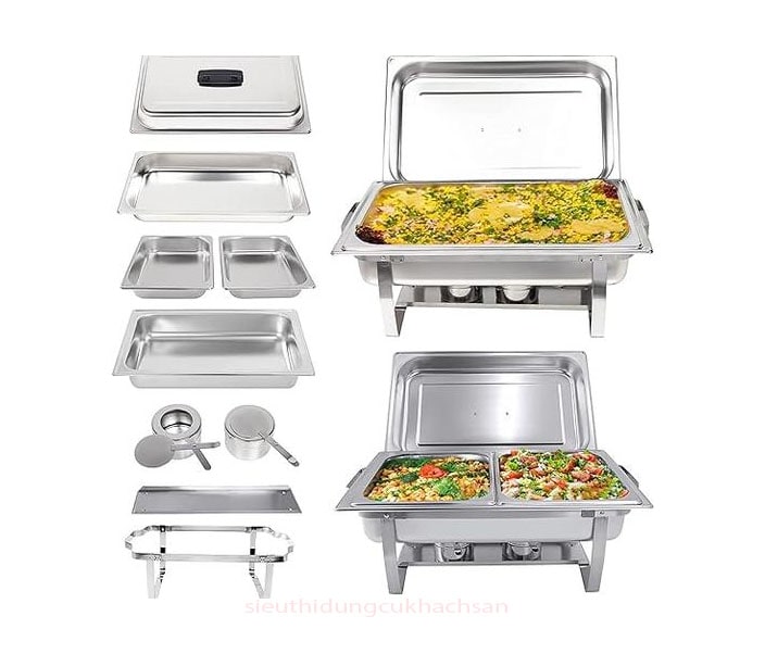 Các thành phần của nồi hâm buffet 2 ngăn Tín Phát