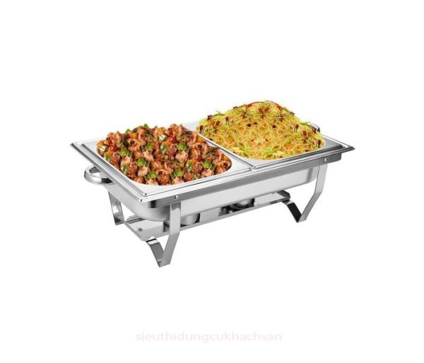 Nồi buffet 2 khay chứa thức ăn 040