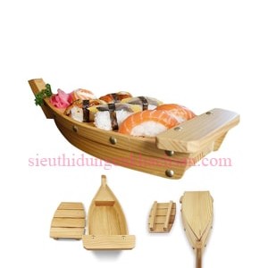 Khay thuyền gỗ shushi cao cấp